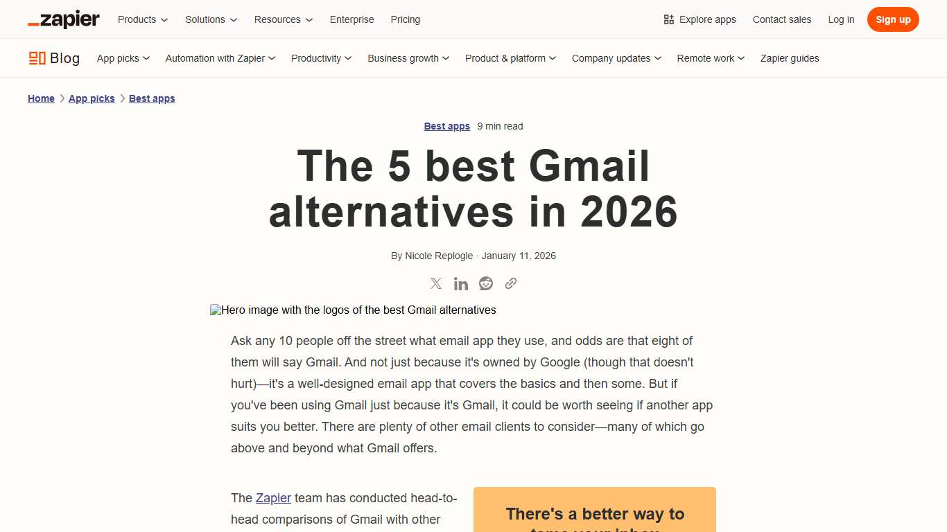 The 5 best Gmail alternatives in 2026 | Zapier
